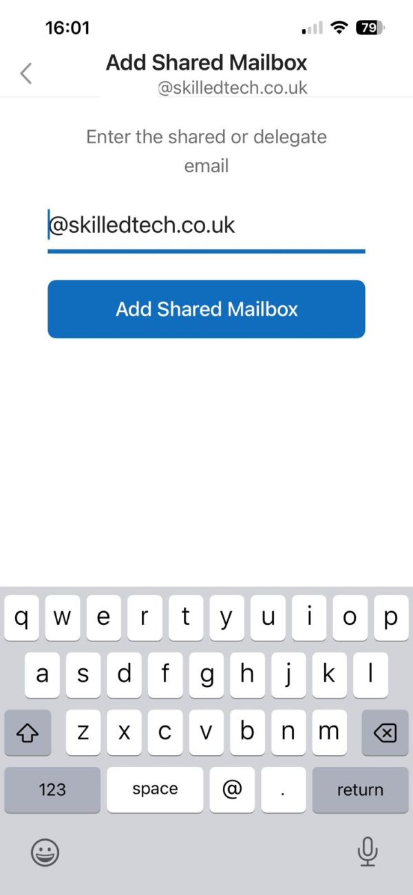 Enter shared mailbox addess